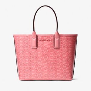 Jodie Small Logo Jacquard Tote Bag - Grapefruit